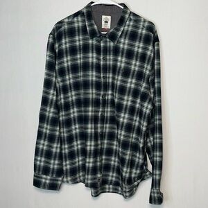 Legacy Copper & Oak Men's Long Sleeve Plaid Cotton Blend Button Up Shirt XXL.